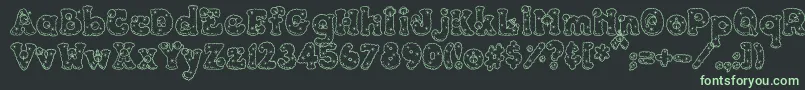 PC Snowballs Font – Green Fonts on Black Background