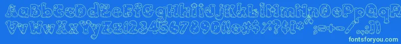 PC Snowballs Font – Green Fonts on Blue Background