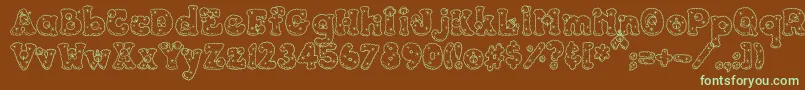 PC Snowballs Font – Green Fonts on Brown Background