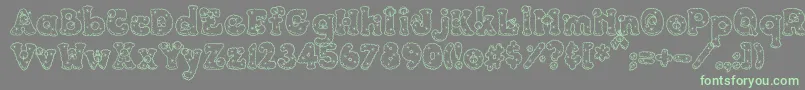 PC Snowballs Font – Green Fonts on Gray Background