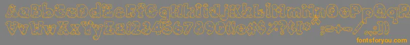 PC Snowballs Font – Orange Fonts on Gray Background