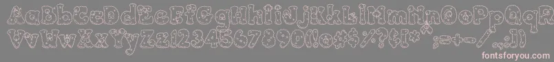 PC Snowballs Font – Pink Fonts on Gray Background