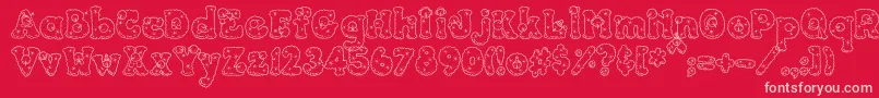 PC Snowballs Font – Pink Fonts on Red Background