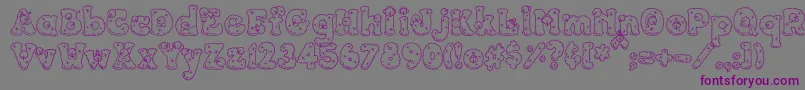 PC Snowballs-Schriftart – Violette Schriften auf grauem Hintergrund