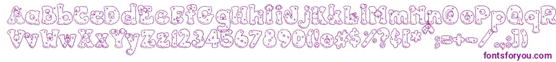 PC Snowballs-Schriftart – Violette Schriften auf weißem Hintergrund