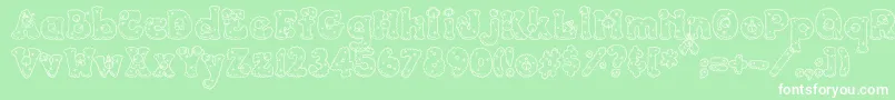 PC Snowballs Font – White Fonts on Green Background