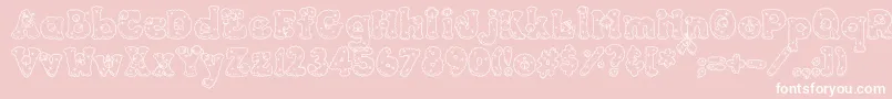 PC Snowballs-Schriftart – Weiße Schriften auf rosa Hintergrund