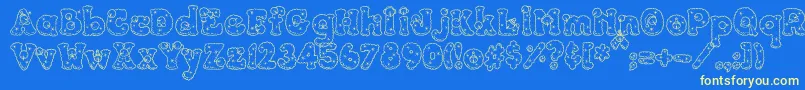 PC Snowballs Font – Yellow Fonts on Blue Background