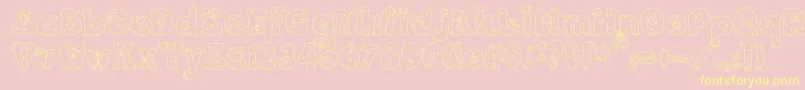 PC Snowballs Font – Yellow Fonts on Pink Background