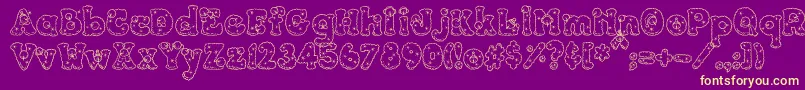 PC Snowballs Font – Yellow Fonts on Purple Background