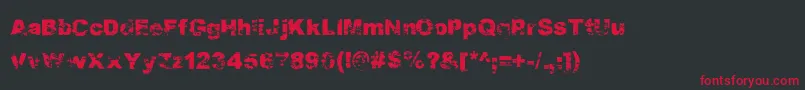 Шрифт PDRPT    – красные шрифты на чёрном фоне