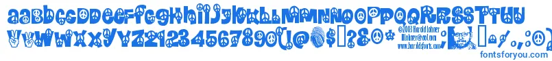 PEACE    Font – Blue Fonts on White Background