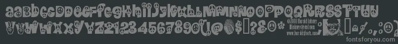 PEACE    Font – Gray Fonts on Black Background