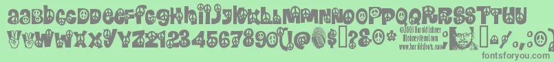 PEACE    Font – Gray Fonts on Green Background