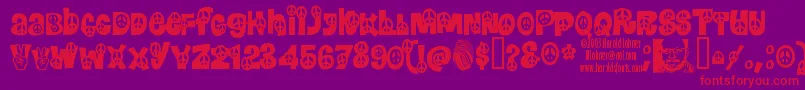 PEACE    Font – Red Fonts on Purple Background