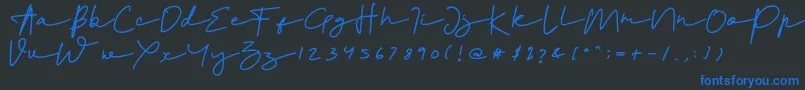 Więcej informacji o czcionce Peacelove Bold Czcionka Peacelove Bold – niebieskie czcionki na czarnym tle