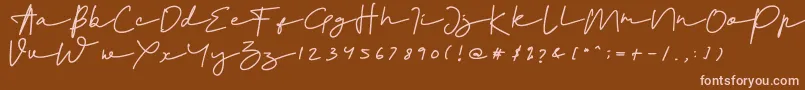 Weitere Informationen zur Peacelove Bold-Schriftart Peacelove Bold-Schriftart – Rosa Schriften auf braunem Hintergrund