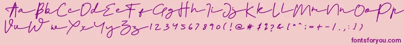 Peacelove Bold-Schriftart – Violette Schriften auf rosa Hintergrund