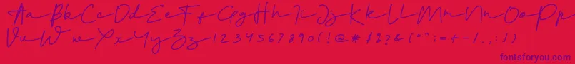 Peacelove Bold-Schriftart – Violette Schriften auf rotem Hintergrund
