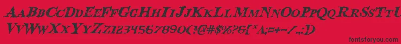 Bloodcrowi-Schriftart – Schwarze Schriften auf rotem Hintergrund