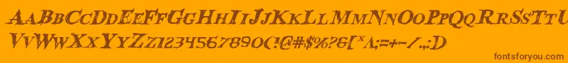 Bloodcrowi-Schriftart – Braune Schriften auf orangefarbenem Hintergrund