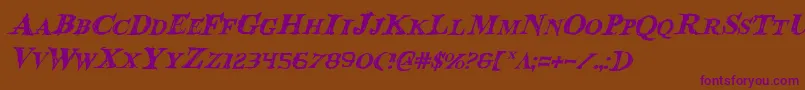 Bloodcrowi-Schriftart – Violette Schriften auf braunem Hintergrund