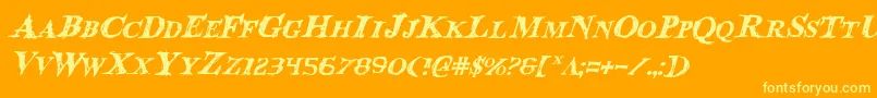 Bloodcrowi Font – Yellow Fonts on Orange Background