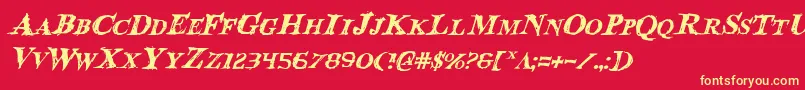 Bloodcrowi Font – Yellow Fonts on Red Background