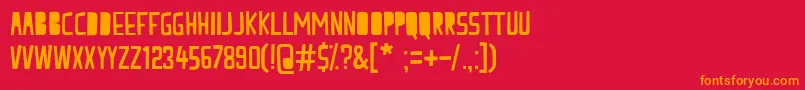 peach milk-Schriftart – Orangefarbene Schriften auf rotem Hintergrund