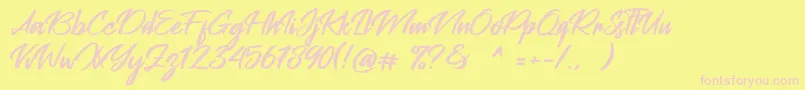 Peach Pen Font – Pink Fonts on Yellow Background