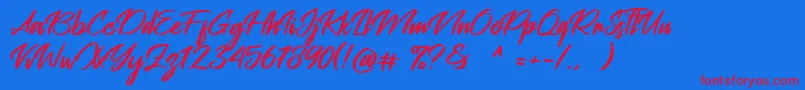 Peach Pen Font – Red Fonts on Blue Background