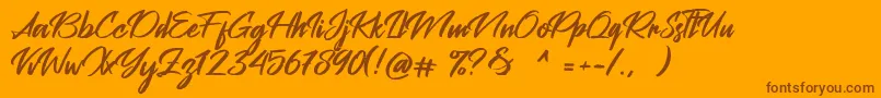 Peach Pen Font – Brown Fonts on Orange Background