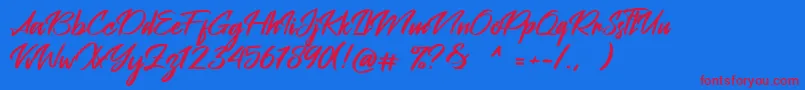 Peach Pen Font – Red Fonts on Blue Background