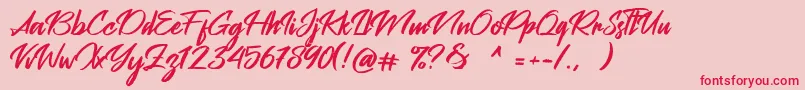 fuente Peach Pen – Fuentes Rojas Sobre Fondo Rosa