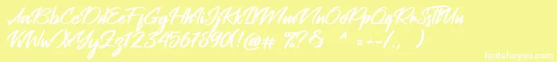 Peach Pen Font – White Fonts on Yellow Background