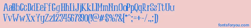 Peach Font – Blue Fonts on Pink Background