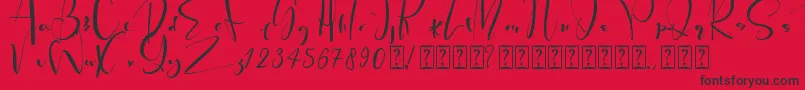 PeachQueen Font – Black Fonts on Red Background