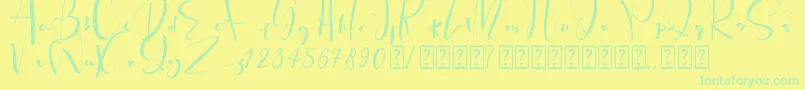 Więcej informacji o czcionce PeachQueen Czcionka PeachQueen – zielone czcionki na żółtym tle