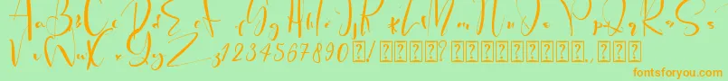 Lisätietoja PeachQueen-fontista PeachQueen-fontti – oranssit fontit vihreällä taustalla