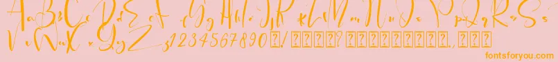 PeachQueen-fontti – oranssit fontit vaaleanpunaisella taustalla