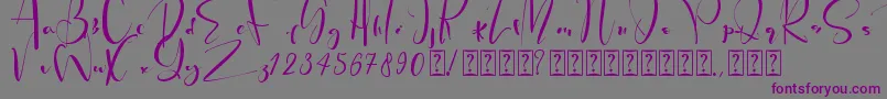 Шрифт PeachQueen – фиолетовые шрифты на сером фоне