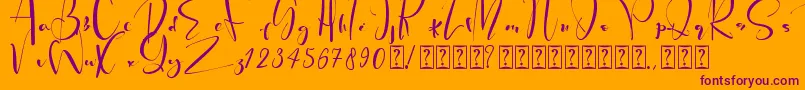 PeachQueen Font – Purple Fonts on Orange Background