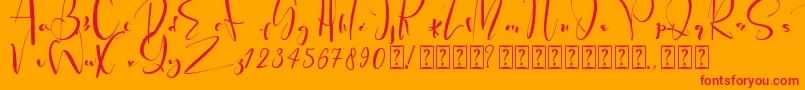 PeachQueen Font – Red Fonts on Orange Background