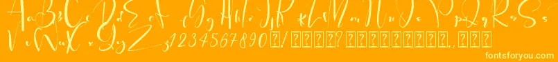 PeachQueen Font – Yellow Fonts on Orange Background