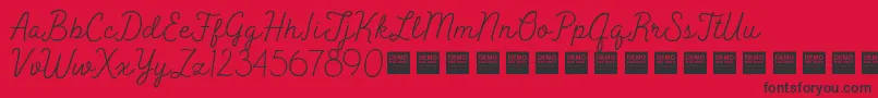 Czcionka Peak Times   Demo – czarne czcionki na czerwonym tle