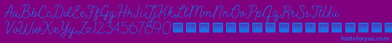 Peak Times   Demo Font – Blue Fonts on Purple Background