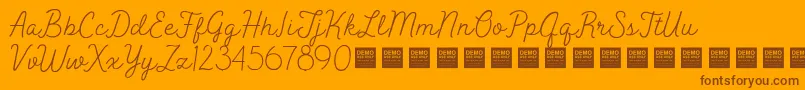 Czcionka Peak Times   Demo – brązowe czcionki na pomarańczowym tle