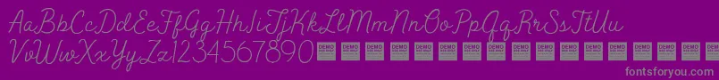 Peak Times   Demo-Schriftart – Graue Schriften auf violettem Hintergrund