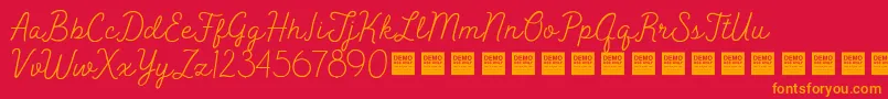 Fonte Peak Times   Demo – fontes laranjas em um fundo vermelho