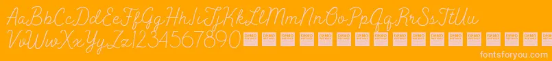 Peak Times   Demo-Schriftart – Rosa Schriften auf orangefarbenem Hintergrund